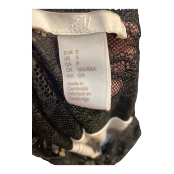 H&M Black Lace and White Striped Blouse - Picture 3 of 3